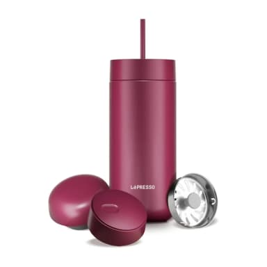 LePresso TripleQuench 590ml Insulated Stainless Steel Tumbler 3-in-1 Leak-Proof Lid Hot and Cold Travel Mug Red LPCFFTQ0063MRN