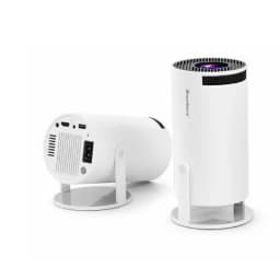 Smartbarry HT88 Portable Smart Projector with Native 720P HD Resolution, 4K Video Support, Android OS, 1GB RAM, 8GB Storage, 120 ANSI Lumens, Dual-Band 2.4GHz/5GHz WiFi, HDMI Input & 180° Rotatable Design – White