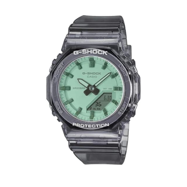 Casio G-Shock Women's Green Polarized Dial Black Transparent Resin Strap Analog-Digital Watch GMA-P2100SR-1ADR