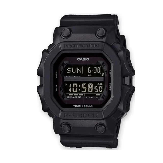 Casio G-Shock King Series Men's Digital Watch All Black Resin Band Tough Solar Shock Resistant Mud Resistant Super Illuminator 200M Water Resistance GX-56UBB-1DR