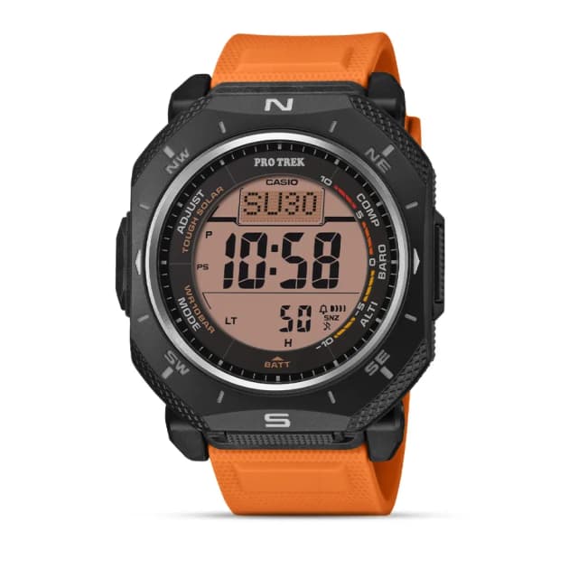 Casio Pro Trek Thin Line Men's Orange Solar Digital Outdoor Watch PRG-69-4DR