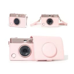 Protective Camera Case Compatible with Fujifilm Instax Mini Evo Instant Camera, PU Leather Slim Fit Pouch, Soft Microfiber Lining, Magnetic Closure, Removable Top Cover, Adjustable Shoulder Strap, Film Counter Window – Gentle Rose Light Pink