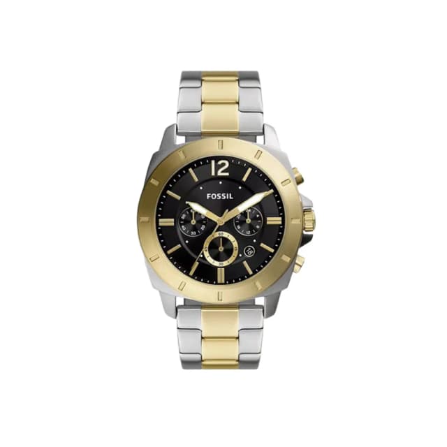Fossil Privateer Men's Analog Black Dial Two Tone Stainless Steel Multifunction Watch BQ2815
