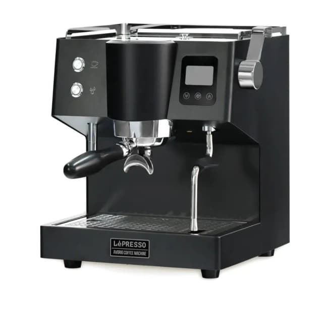 LePresso Avorio Italian Pump Commercial Coffee Machine 11 Bar Extraction Pressure 2550W 3L Water Tank 520ml Boiler 58mm Portafilter Adjustable Pre-Infusion Digital Pressure Gauge Black LPCFFAD367BK