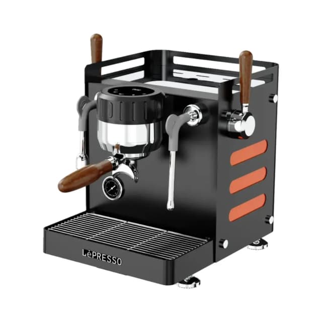 LePresso Bellissimo Triple Boiler Coffee Machine 15 Bar Italian Pump Dual Pump 3000W-3550W High Pressure Extraction External Bottled Water Connection 3-Hole Steam Nozzle Black LPCFFBTB0091BK