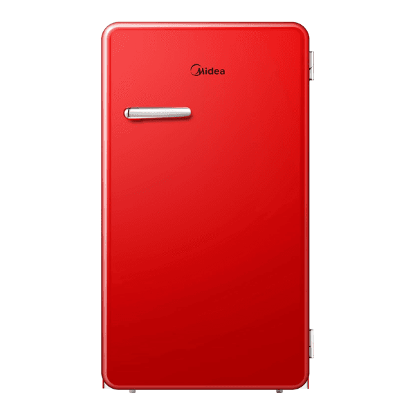 Midea 142L Gross Single Door Retro Style Refrigerator, Compact Size Free Standing, Best For Bedroom, Office & Mini Bar, Freezer Compartment Inside, Quick Cooling & Easy Cleaning 142 L MDRD142SLE32 Red