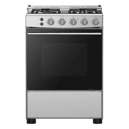 Hisense 60 Cm Freestanding Gas Cooker And 4 Burners With Flame Failure Device  Cast Iron Pan Support  Stainless Steel  HFG60121X Silver