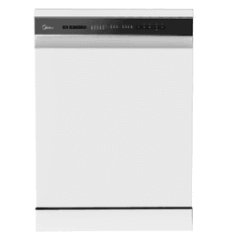 Midea Smart Freestanding Dishwasher, 14 Place Settings, 8 Programs, Wi-Fi, Delay Start & Half Load Function, Silent & High Energy Efficient, Rapid Wash, Child Lock, Self Cleaning WQP14-W7633CW White