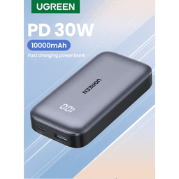 Ugreen 10000mAh 30W Power Bank, USB-C Fast Charging – Grey, 25185 (PB502)