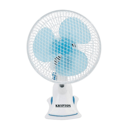 KRYPTON 8 Inch Table Fan/ Clip Fan with 2 Speed Setting KNF6035NV White/Blue