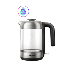 Philips Electric Kettle 1.7L 2200W Clear Silver Black