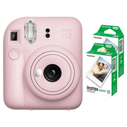 FUJIFILM Instax Mini 12 Instant Film Camera With Pack Of 20 Films Blossom Pink Instax Mini 12