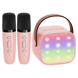 YLL Mini Karaoke Machine for Kids Adults, Portable Bluetooth Speaker with 2 Wireless Microphones - MULTICOLOR, K1-L