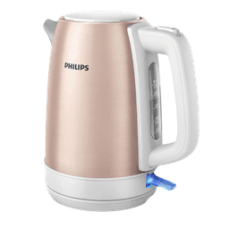 Philips Metal Kettle Daily Collection - Spring Opening, 360° Pirouette Base, 1.7 L 2200 W HD9350/96 Rose Gold