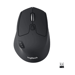 Logitech M720 Triathlon Multi-Device Wireless Mouse, Bluetooth, USB Unifying Receiver, 1000 DPI, 6 Programmable Buttons, 2-Year Battery, Compatible with Laptop, PC, Mac, iPadOS Black M720