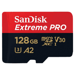 Sandisk 128GB Extreme Pro microSD UHS I Card for 4K Video on Smartphones, Action Cams, SDSQXCD 128G GN6MA,SDSQXCD-128G-GN6MA  Write,Red/Black