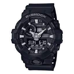 G-SHOCK Mens Round Shape Rubber Strap Analog & Digital Wrist Watch - Black - GA-700-1BDR