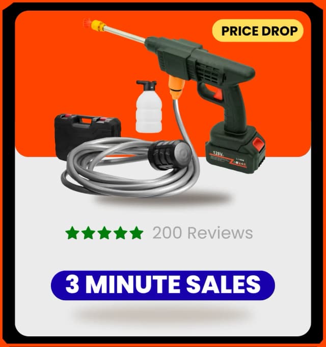 Alltec Cordless Pressure Washer 128V 3-Battery High Pressure Car Wash Gun | Lithium Rechargeable Portable Water Jet Cleaner for Car, Home & Garden Alltec Cordless Pressure Washer 128V 3-Battery High Pressure Car Wash Gun | Lithium Rechargeable Portable Water Jet Cleaner for Car, Home & Garden