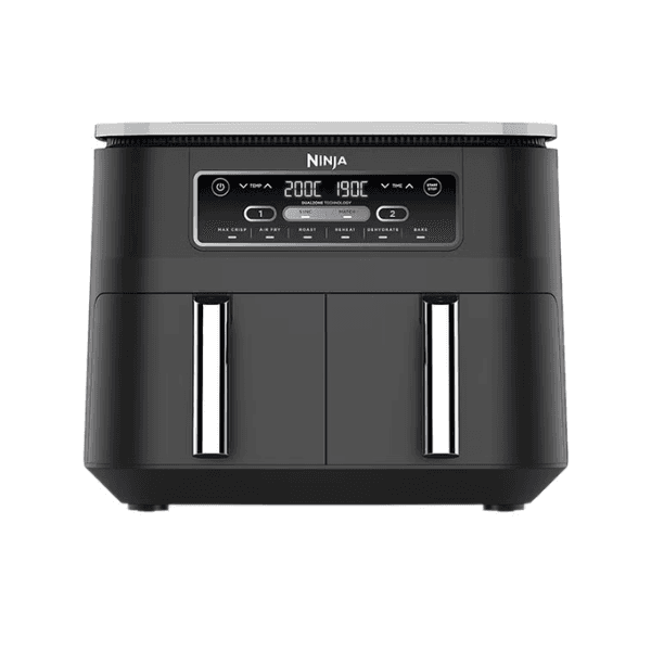 Ninja Foodi Dual Zone Digital Air Fryer, 2 Drawers, 7.6L, 6-In-1, Uses No Oil, Air Fry, Max Crisp, Roast, Bake, Reheat, Dehydrate, Cooks 4-6 Portions, Non-Stick, Dishwasher Safe Baskets 7.6 L 2470 W AF300ME/AF300EU Black Ninja Foodi Dual Zone Digital Air Fryer, 2 Drawers, 7.6L, 6-In-1, Uses No Oil, Air Fry, Max Crisp, Roast, Bake, Reheat, Dehydrate, Cooks 4-6 Portions, Non-Stick, Dishwasher Safe Baskets 7.6 L 2470 W AF300ME/AF300EU Black