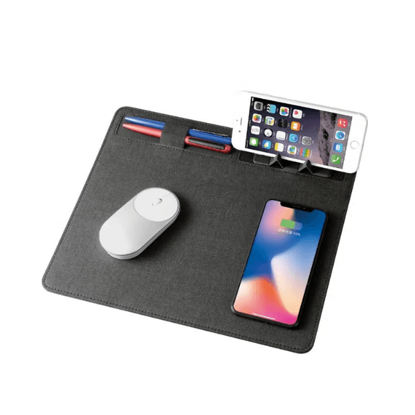 ALLTEC Multifunctional Wireless Charging Mouse Pad with Phone Stand & Organizer Grey ALLTEC Multifunctional Wireless Charging Mouse Pad with Phone Stand & Organizer Grey