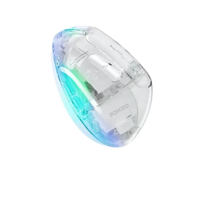 Porodo Vertical 4800 DPI Wireless Mouse with Dual Mode Connectivity and Crystal Shell White PD-ETK01-TP Porodo Vertical 4800 DPI Wireless Mouse with Dual Mode Connectivity and Crystal Shell White PD-ETK01-TP