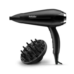 BaByliss Turbo Smooth 2200 Hair Dryer 2200W Ionic Frizz Control Titanium-Ceramic Technology 3 Heat & 2 Speed Settings Diffuser & Concentrator Black BABD572DSDE
