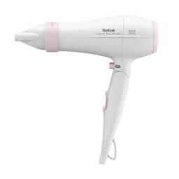 Tefal Instant Dry Power Foldable Hair Dryer 2200W Ionic Technology Moving Air Booster Moisture Lock 6 Speed & Temperature Settings Cool Shot White & Pink HV6092