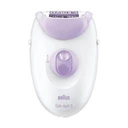 Braun Silk-Epil 3 3170 Epilator for Gentle Hair Removal with Massaging Rollers - Purple/White