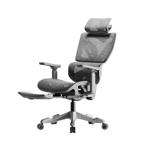 Afterwork Xyrion Super Ergonomic Gaming Chair with Footrest - 3D Adjustable Headrest, Adaptive Backrest, 4-Position Tilt Lock, Breathable Mesh, and Silent Castors - Grey & Silver Xyrion-White Afterwork Xyrion Super Ergonomic Gaming Chair with Footrest - 3D Adjustable Headrest, Adaptive Backrest, 4-Position Tilt Lock, Breathable Mesh, and Silent Castors - Grey & Silver Xyrion-White