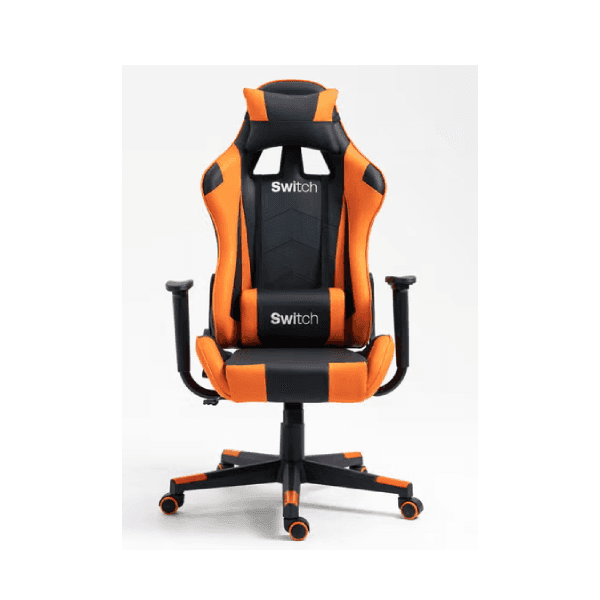 Switch Gaming Chair Drake High Back Ergonomically Stable, With Swivel Function, Height Adjustable In Full Reclining, High Back Faux Leather Computer Silla Gamer Racing , In Black With Orange Accents 5727O Switch Gaming Chair Drake High Back Ergonomically Stable, With Swivel Function, Height Adjustable In Full Reclining, High Back Faux Leather Computer Silla Gamer Racing , In Black With Orange Accents 5727O